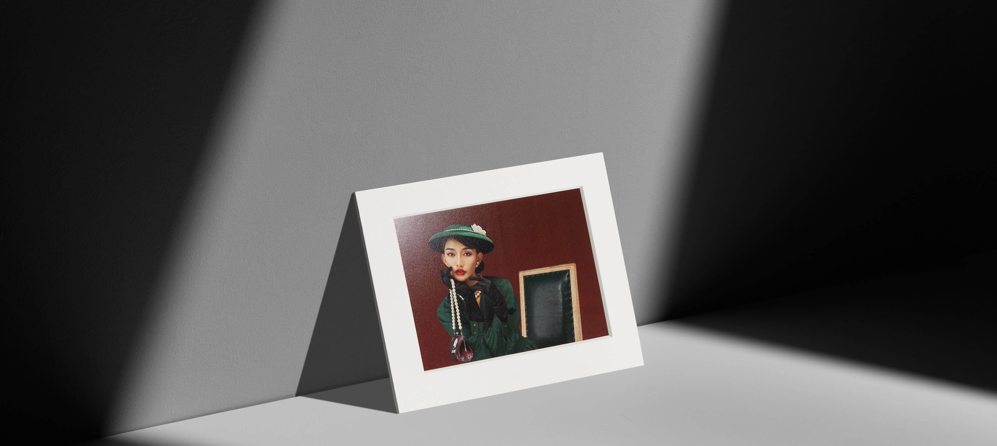 印品纸画框，白色卡纸细腻柔软