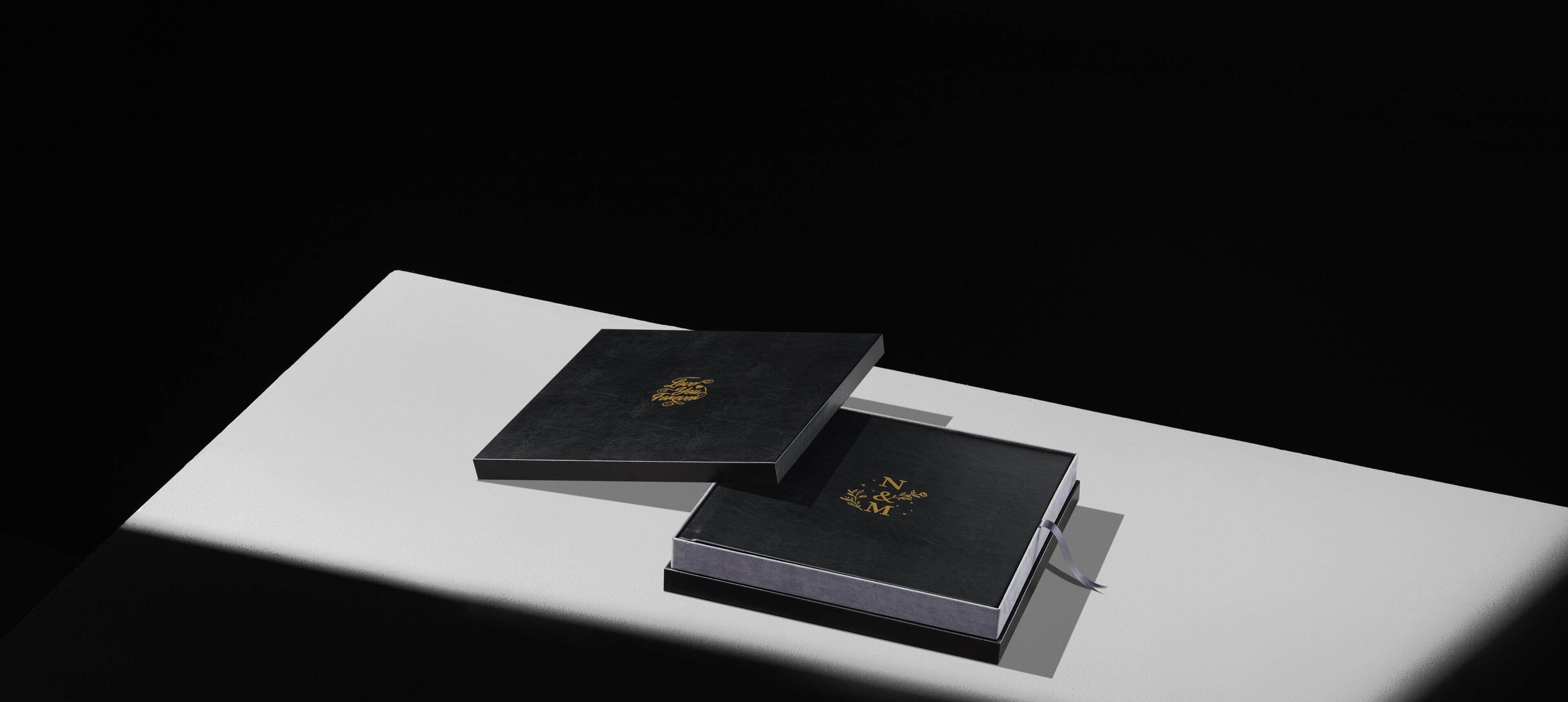 简约时尚天地盖礼盒,搭配2本匠心工艺相册